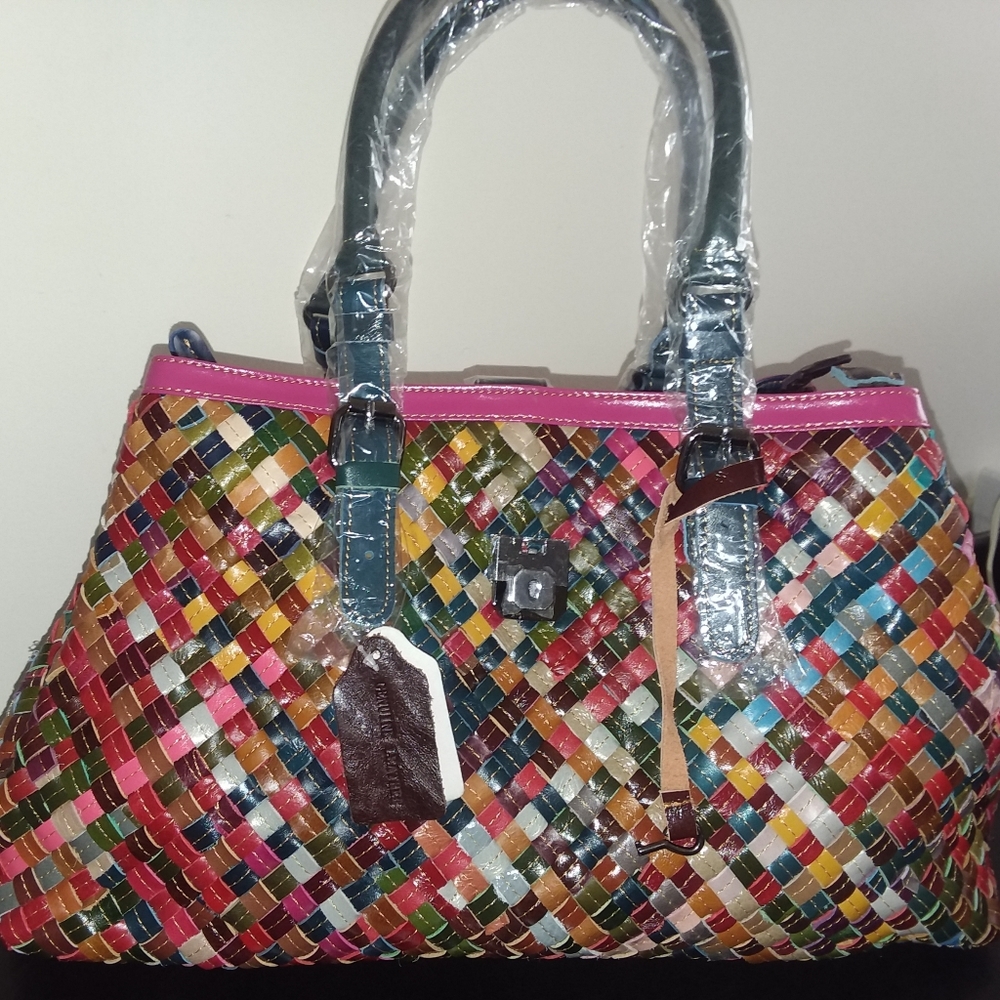 Multi color leather Handbag
